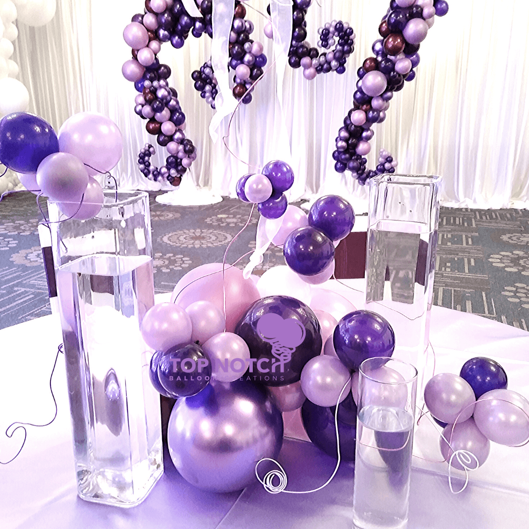 Wedding Helium Balloons Venue Table Decorations White Lavender Party Pack 