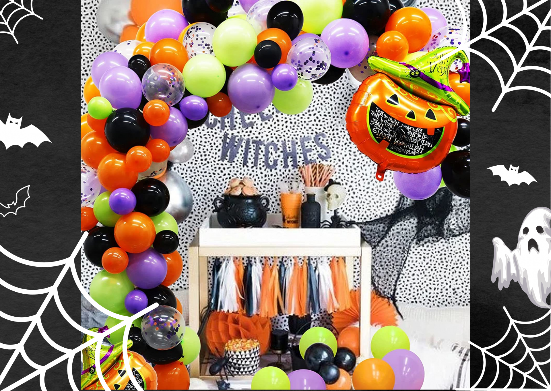 Set up a photo booth with props and backdrops made from balloons.