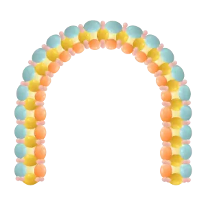 Linking Balloons Round Arch (4 colors + 1 color on gaps)